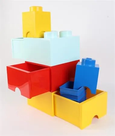 Tárolódoboz, fiókos, LEGO Brick, piros (L40051730)