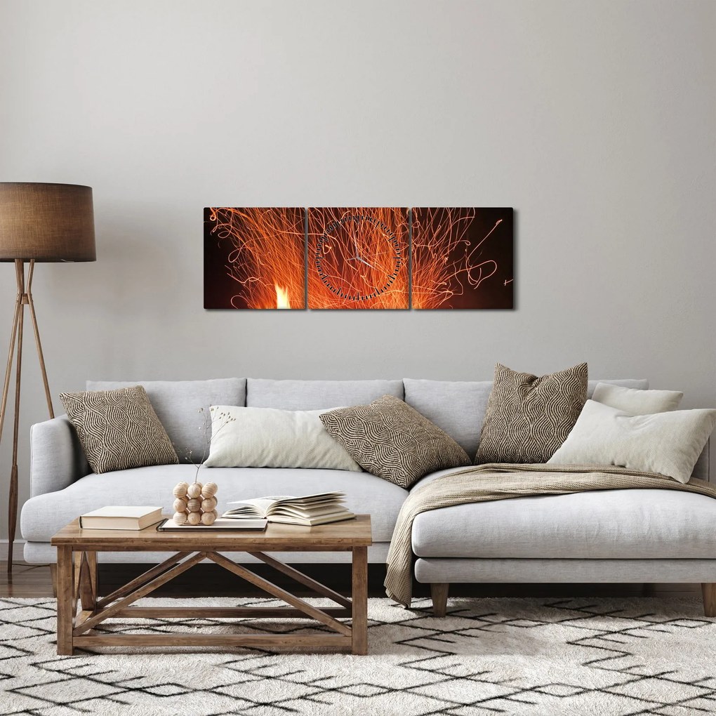 A tűz képe (órával) (90x30 cm)