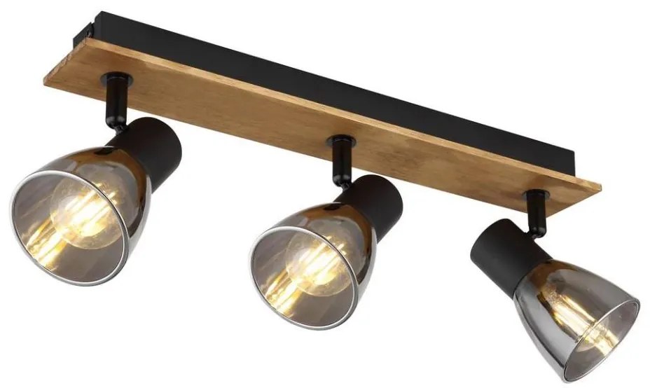 Globo 54307-3W - CLAUDE 3xE14/40W spotlámpa fekete/fa