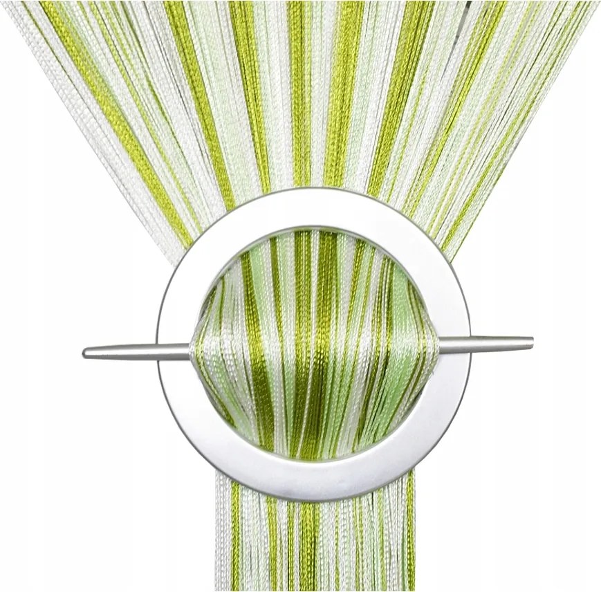 Függöny Spagetti Függöny 150x160 magasság spagetti zöld szeledin fehér