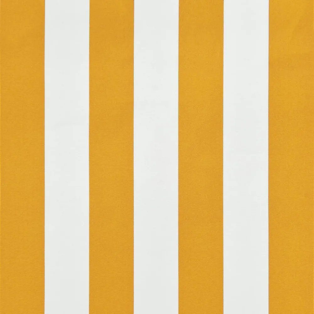 feltekerhető sárga és fehér napellenző 300 x 150 cm