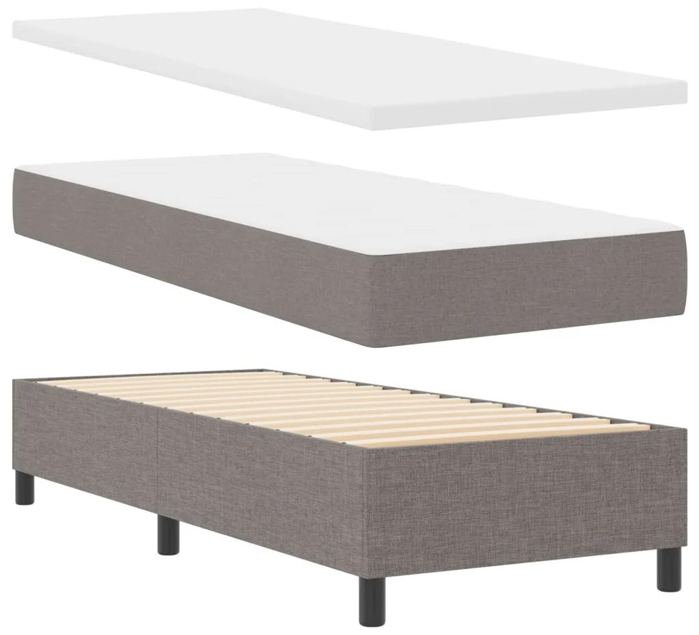 Boxspring ágy matraccal taupe 80x200 cm szövet