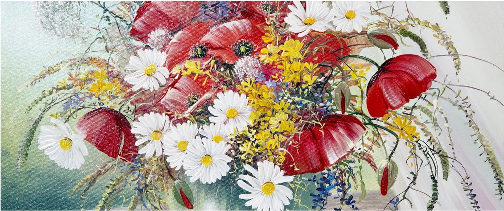 Egy váza képe vadvirágokkal (120x50 cm)