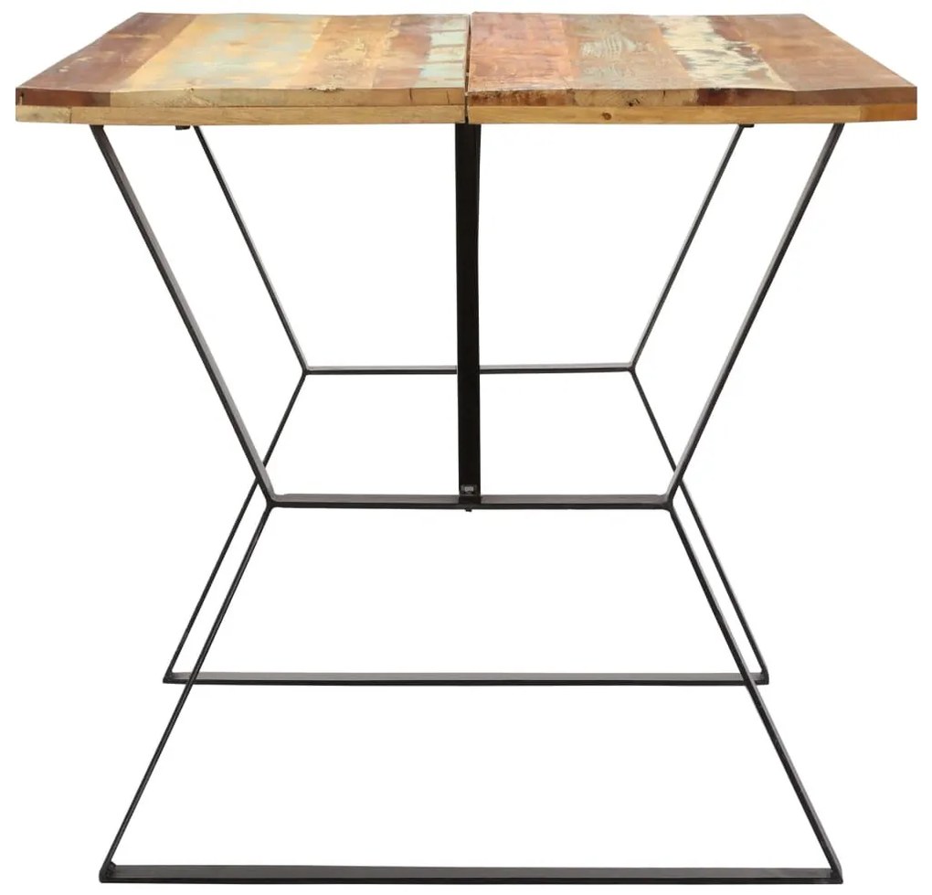 Tömör újrahasznosított fa étkezőasztal 140 x 80 x 76 cm