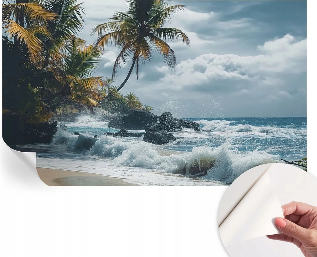 Öntapadós tapéta Divatos 3D fali ragasztó Egzotikus tengerpart 416x254 cm