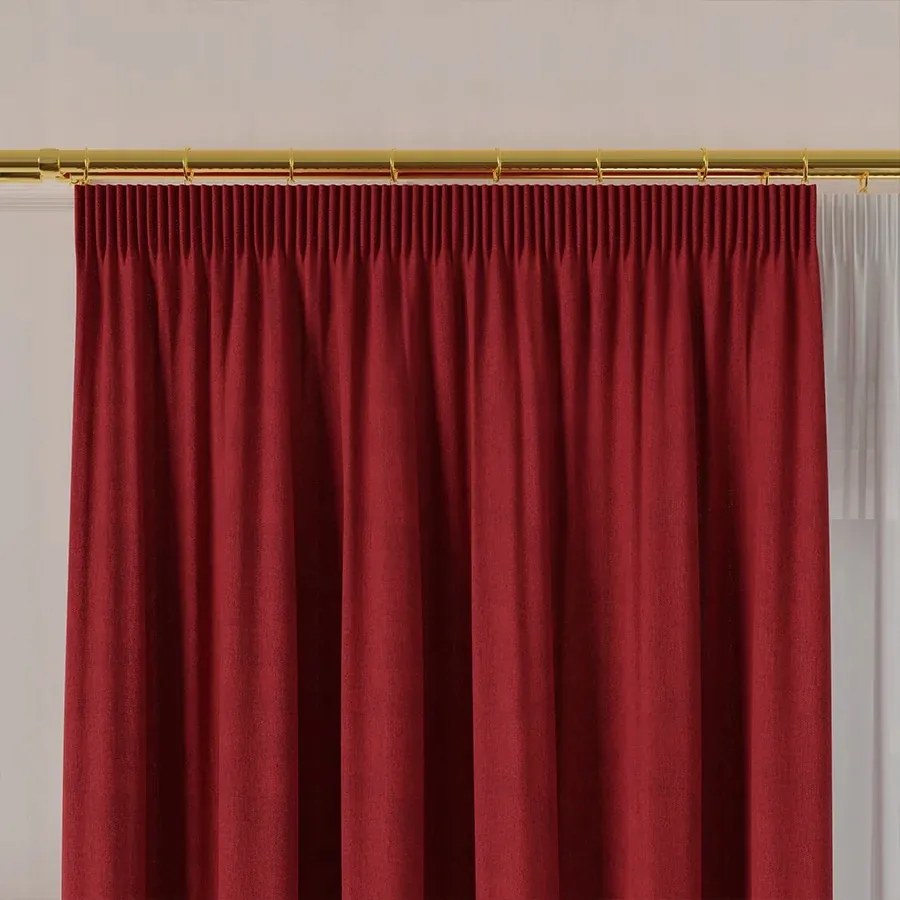 Szövet Függöny Anyag Manuel magasság 300cm piros