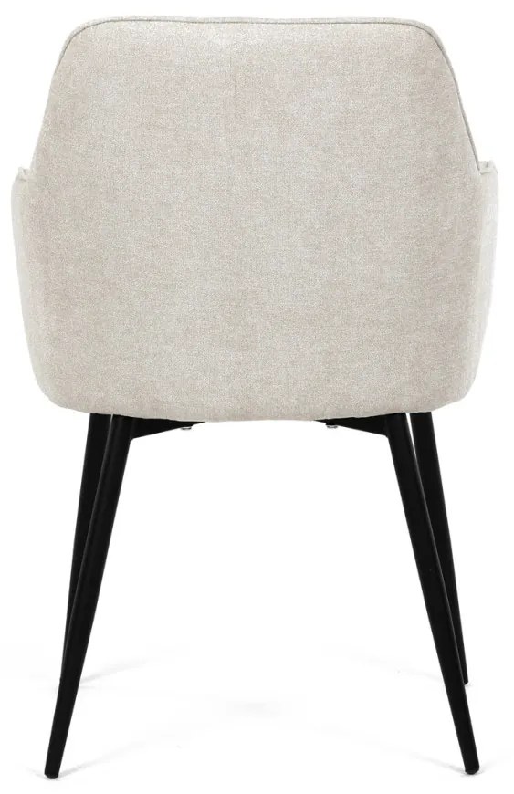 Scaun de sufragerie elegant, stofă bej, metal negru