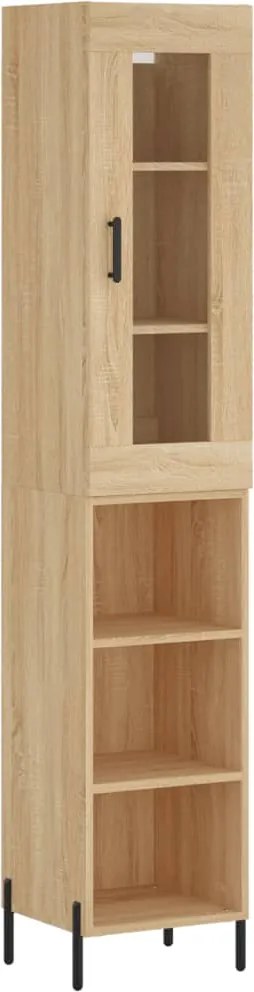 vidaXL sonoma tölgy szerelt fa magasszekrény 34,5x34x180 cm