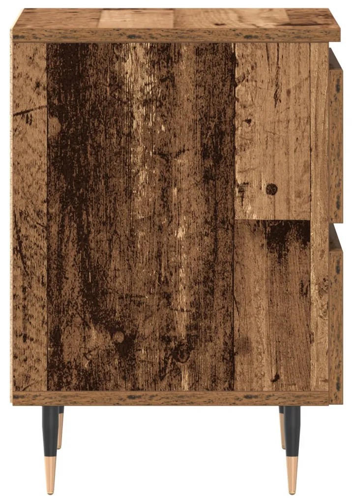 Éjjeli szekrények 2 db Régi fa 40x35x50 cm Mérnöki fa
