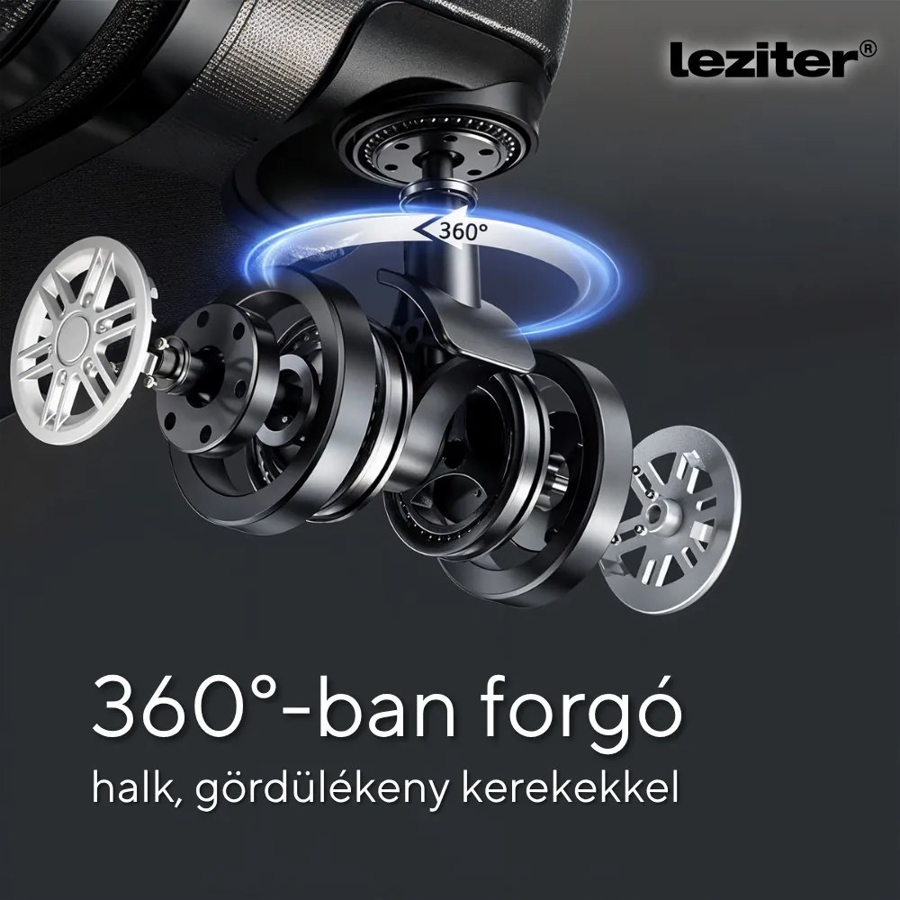 TraveLux Max IX gurulós bőrönd szett fekete