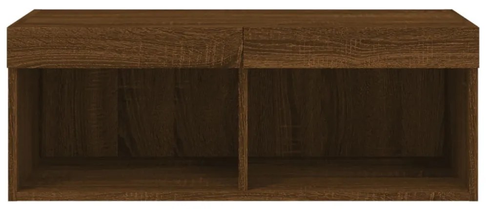 barna tölgy színű TV-szekrény LED-világítással 80 x 30 x 30 cm