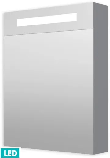 Tükrös szekrény 60 cm LED világítással, 1 balos ajtó, aljzat+kapcsoló, IP44 GALZS60LED