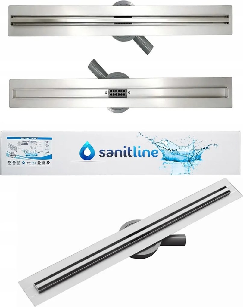 Sanitline Slim Vékonyított Vonalmenti Zuhanyfolyóka 60cm Alacsony, 46mm
