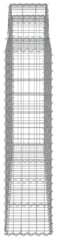 2 db íves horganyzott vas gabion kosár 200x30x120/140 cm
