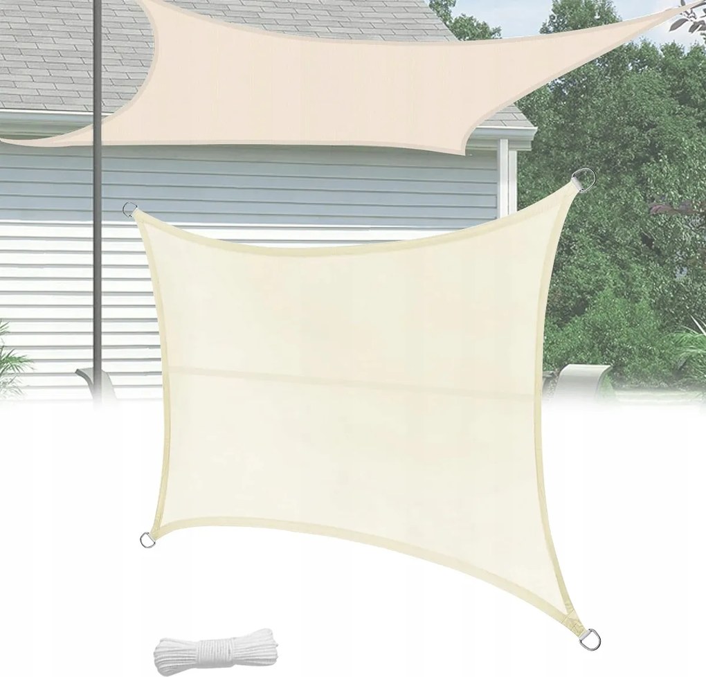 Napvitorla Téglalap Alakú Kerti Terasz Vízálló Méret 3x4 M