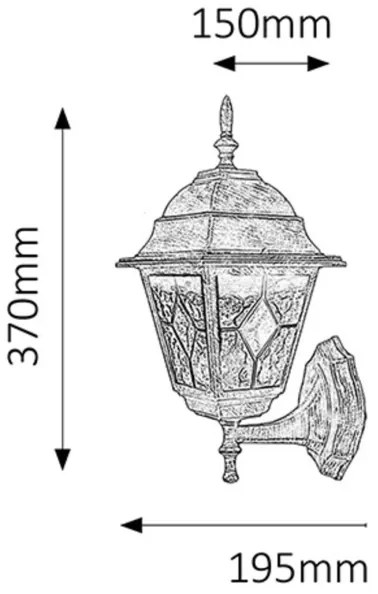 Rabalux 8182 - MONACO kültéri fali lámpa 1xE27/60W/230V
