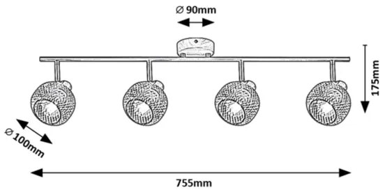 Rabalux 3130 - Spotlámpa GRENDEL 4xE14/40W/230V