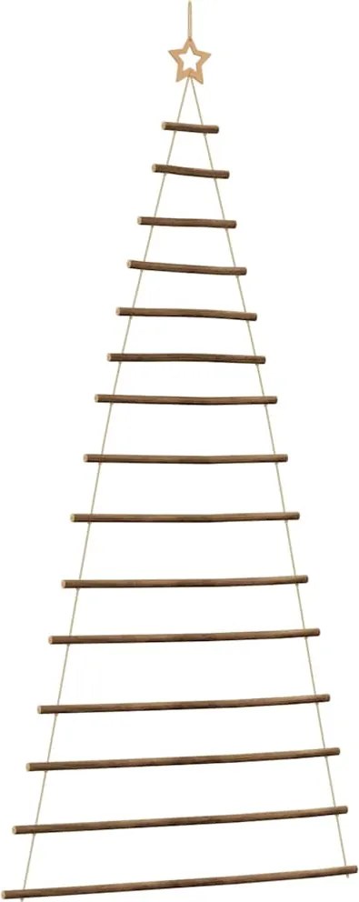 vidaXL függő karácsonyfa tetején csillaggal 100 x 210 cm természetes ág