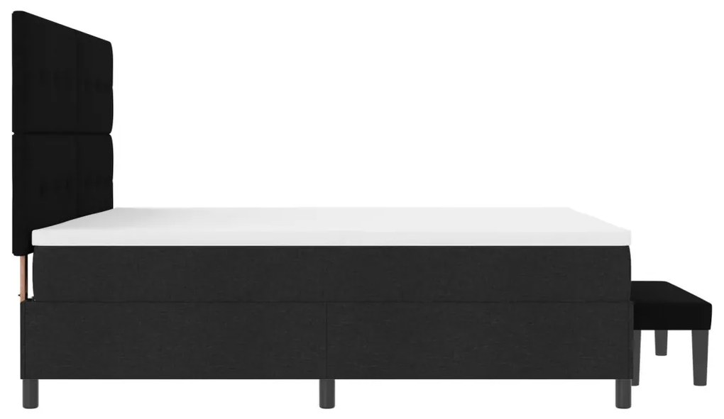 vidaXL Boxspring ágy matraccal és paddal fekete 200x200 cm szövet