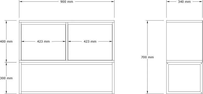 Zermat komód, travertin, 90 cm