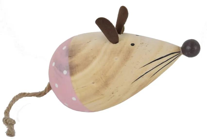 Mouse fa húsvéti dekoráció rózsaszín részletekkel - Ego Dekor