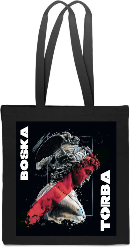 Öko Táska Pamut Isteni szobor ősi szobor bevásárló fekete TT_243
