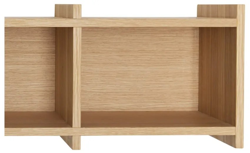 Natúr színű többszintes fali polc tölgyfa dekorral 80 cm Focal – Hübsch