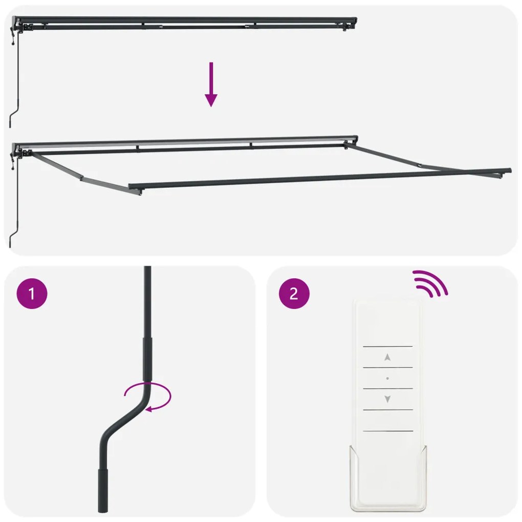 Napernyő keret Antracit 4,5 × 3 m Porszórt acél és alumínium