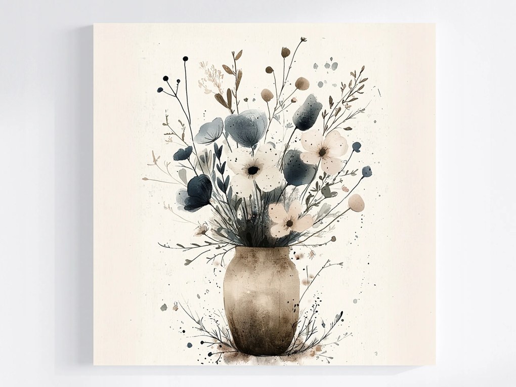 Vászonkép Canvas Grafika Akvarell Dekoráció Virágok Csokor 80x80