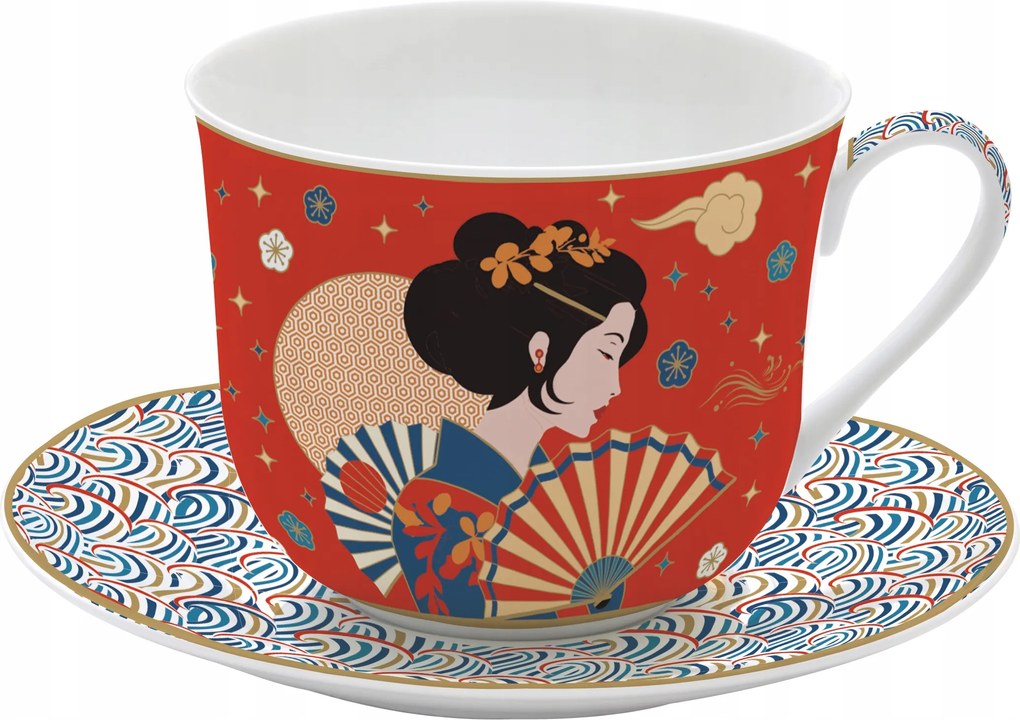Csésze csészealjjal 1+1 szett porcelán 400 ml Tokyo Coll