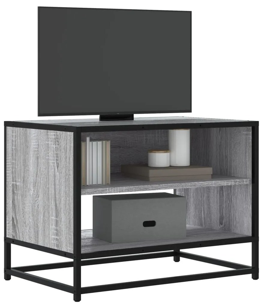szürke sonoma színű szerelt fa és fém TV-szekrény 61x40x46 cm