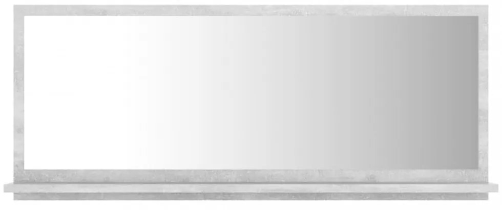 betonszürke forgácslap fürdőszobai tükör 90 x 10,5 x 37 cm