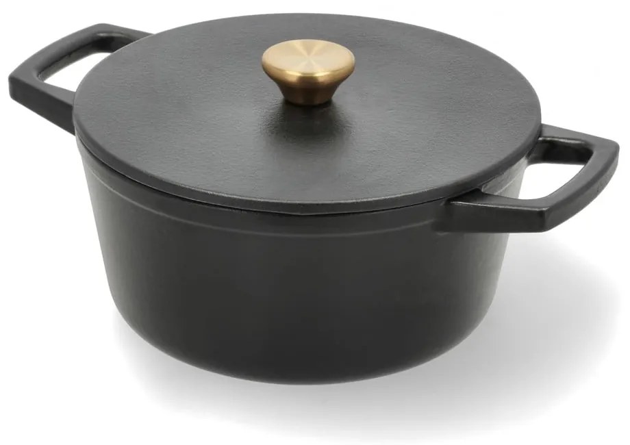 Indukciós tűzhelyhez alkalmas öntöttvas edény fedővel 3,6 l – Holm