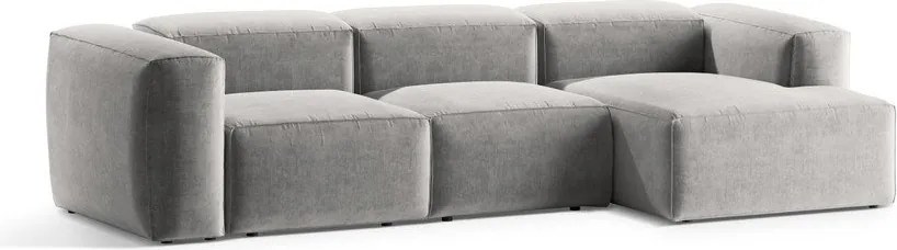 Világosszürke sarokkanapé (jobb oldali-heverő résszel) Bergamo – Cosmopolitan Design