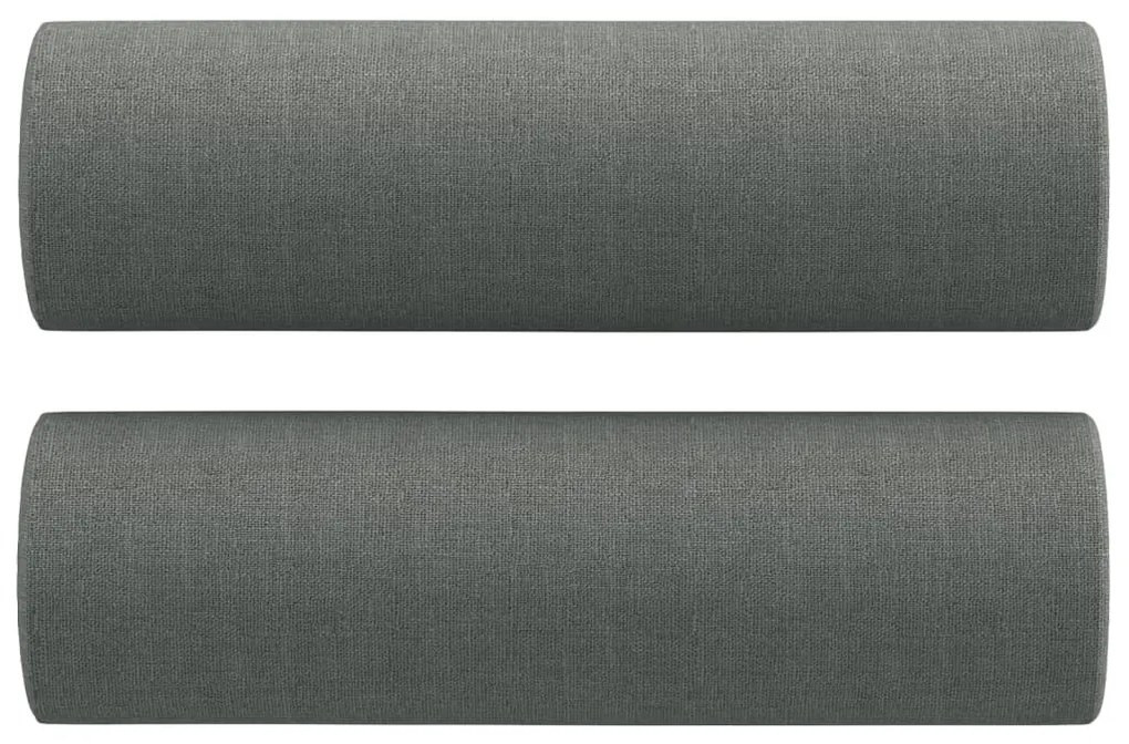 3 személyes sötétszürke szövet kanapé díszpárnákkal 180 cm