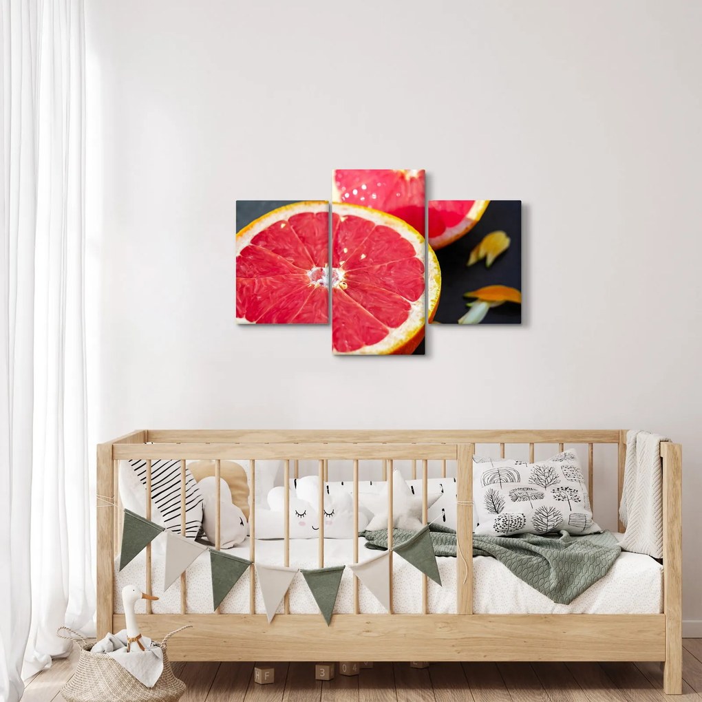 Szeletelt grapefruit képe (90x60 cm)