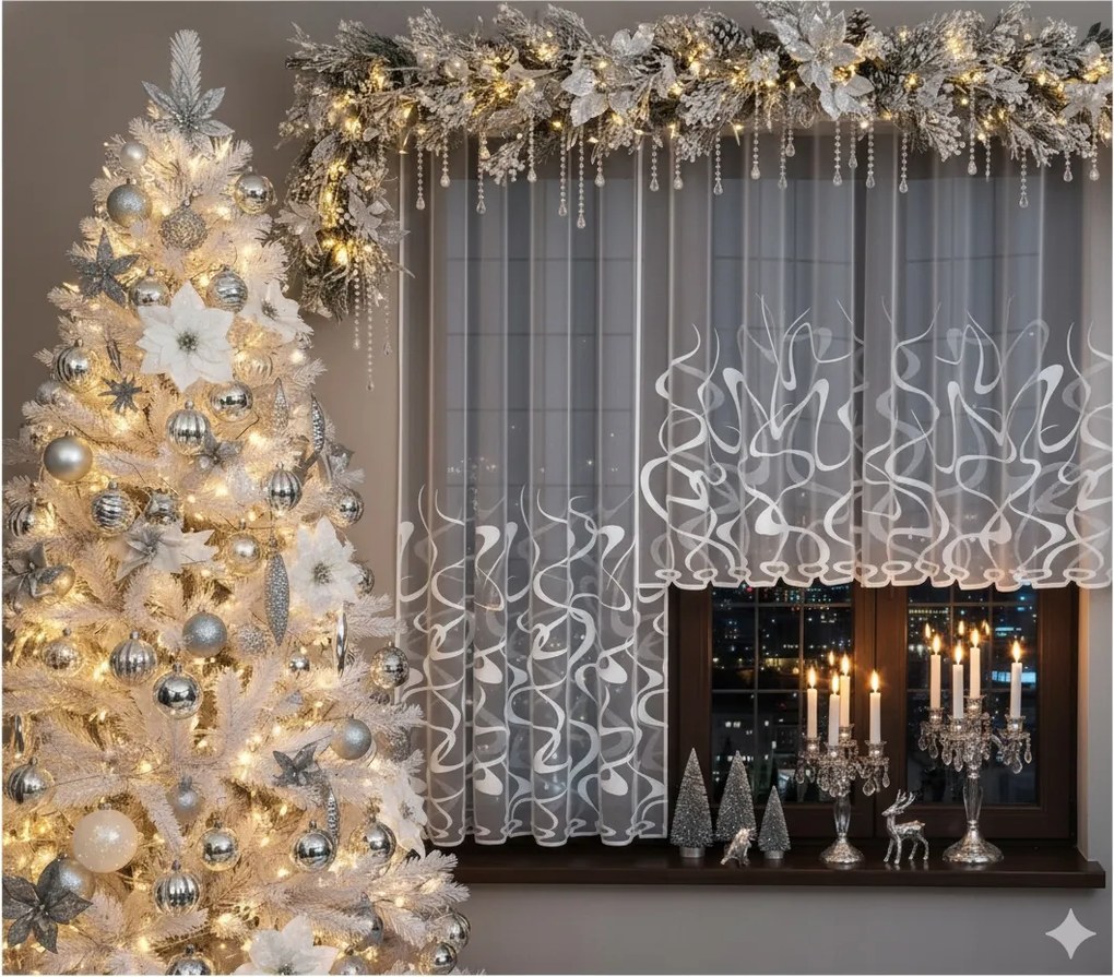 Függöny szalaggal fehér függöny Haft Nappali erkély 300x90