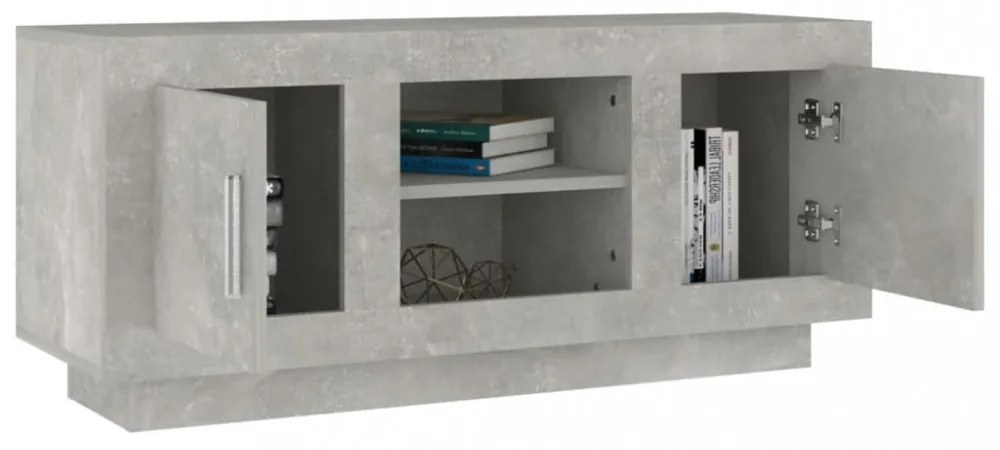 betonszürke szerelt fa TV-szekrény 102x35x45 cm