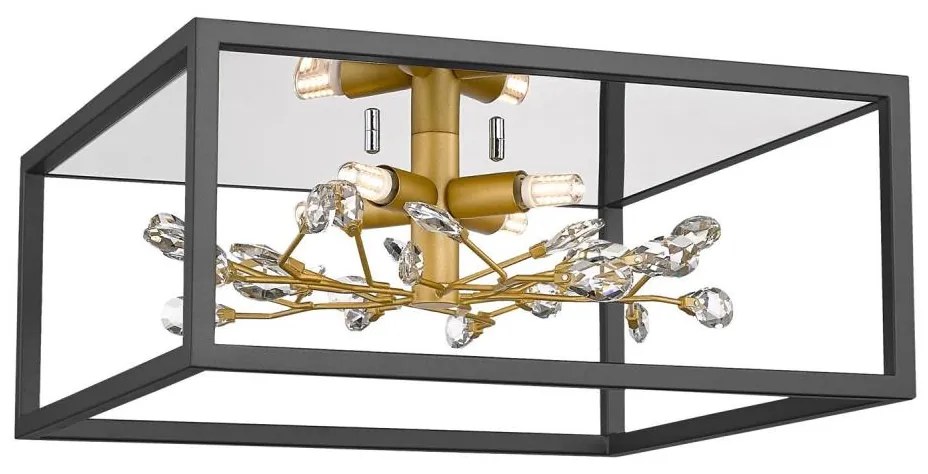 Zuma Line C0578-04A-B5TF - Mennyezeti lámpa SPRING 4xG9/33W/230V fekete/arany