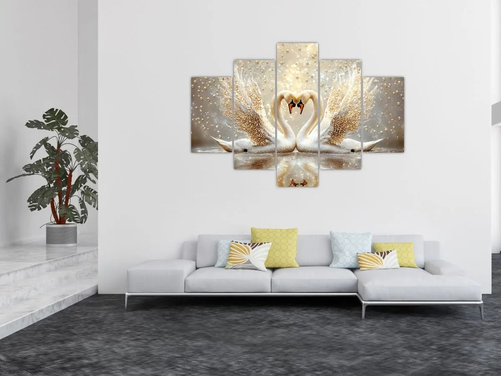 Kép - Arany hattyúk (150x105 cm)