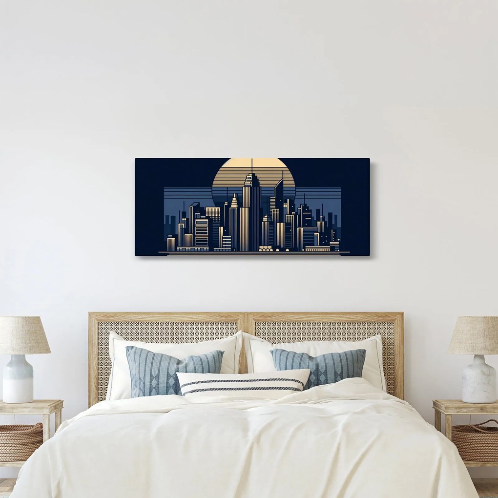 Kép – Geometrikus város (120x50 cm)