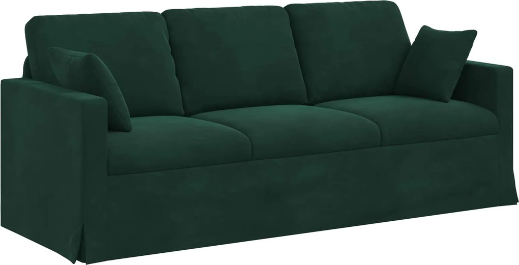 vidaXL Kanapé Sötétzöld 198 x 78 x 80 cm Bársony