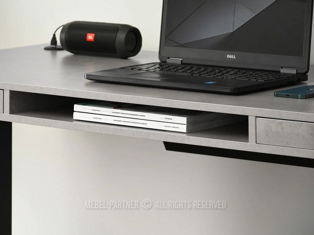 PC asztal Osto 140 (beton + fekete). 1109835
