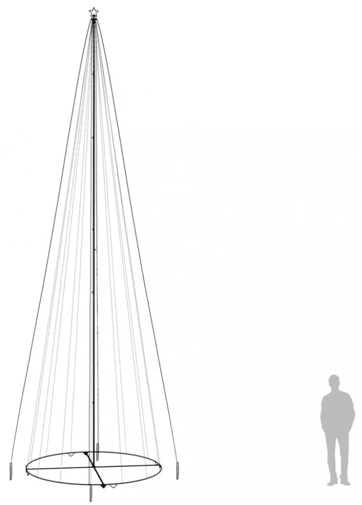 kúp alakú karácsonyfa 1134 színes LED-del 230 x 800 cm