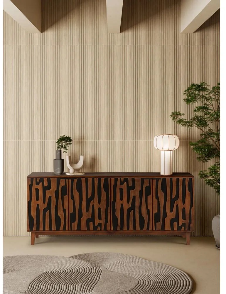 Barna mangófa komód 190x80x40 cm Kantu – MOME