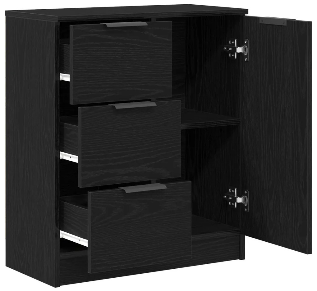 vidaXL Széf fiókkal Fekete tölgy 60 x 30 x 70 cm Faanyag