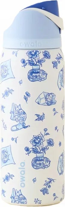 Owala Uo Exkluzív Delft Macska Mintás FreeSip 946 ml-es Vizes Palack