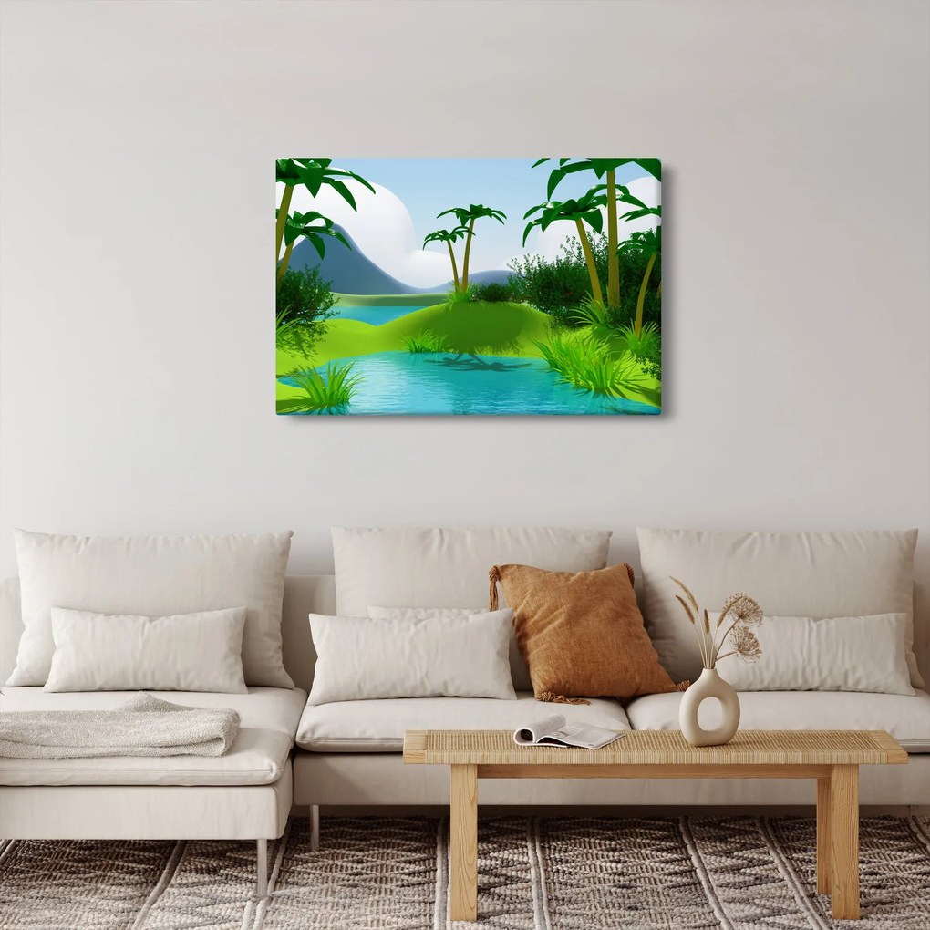 Kép - tavak dzsungelben (90x60 cm)