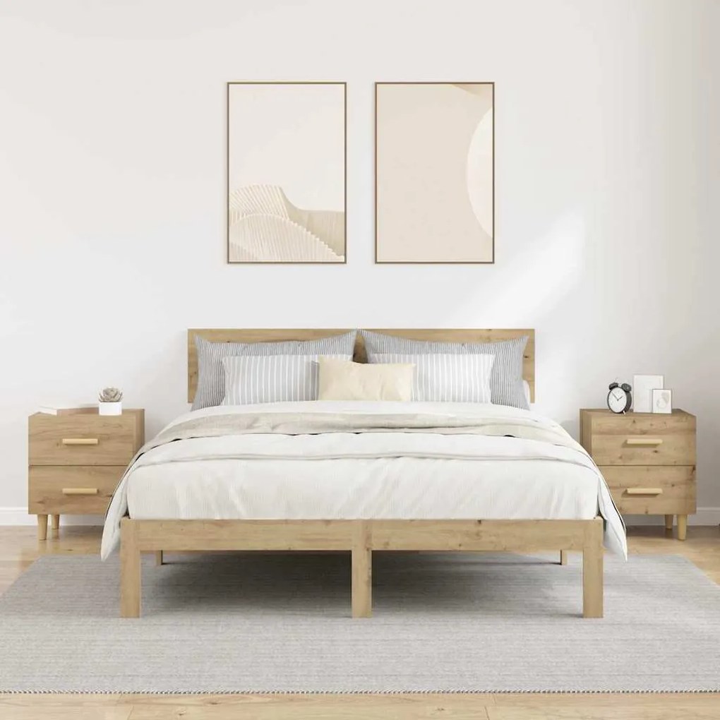 Ágyat tartó szekrény 2 pcs kézműves tölgy 40 x 35 x 47.5 cm