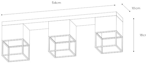Lucide 21120/03/30 - Mennyezeti lámpa RIXT 3xE27/40W/230V fekete